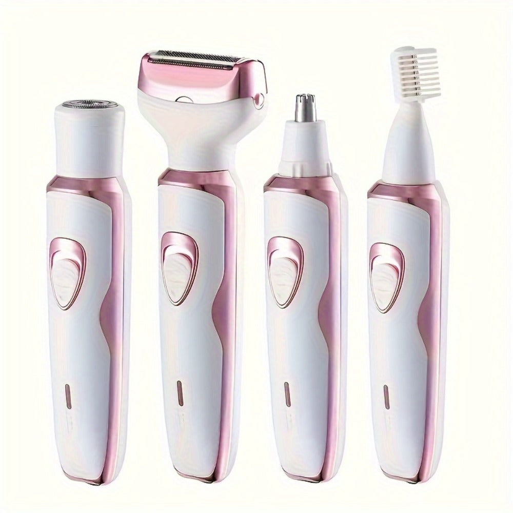 Electric Hair Remover Set for Women USB Rechargeable Multifunctional Facial Hair Removal Tool for Eyebrows Nose Face Legs Portable Painless Lady Trimmer Gift Set Pink Purple