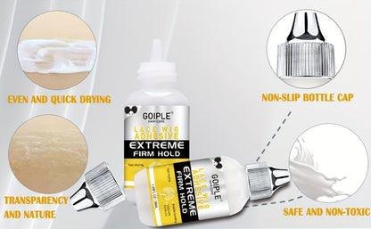 Lace Wig Glue Kit 10pcs Melting Spray Adhesive Remover Strong Hold Quick Dry No Residue for Beginners Wig Fixing Trimming Essential Tool Set