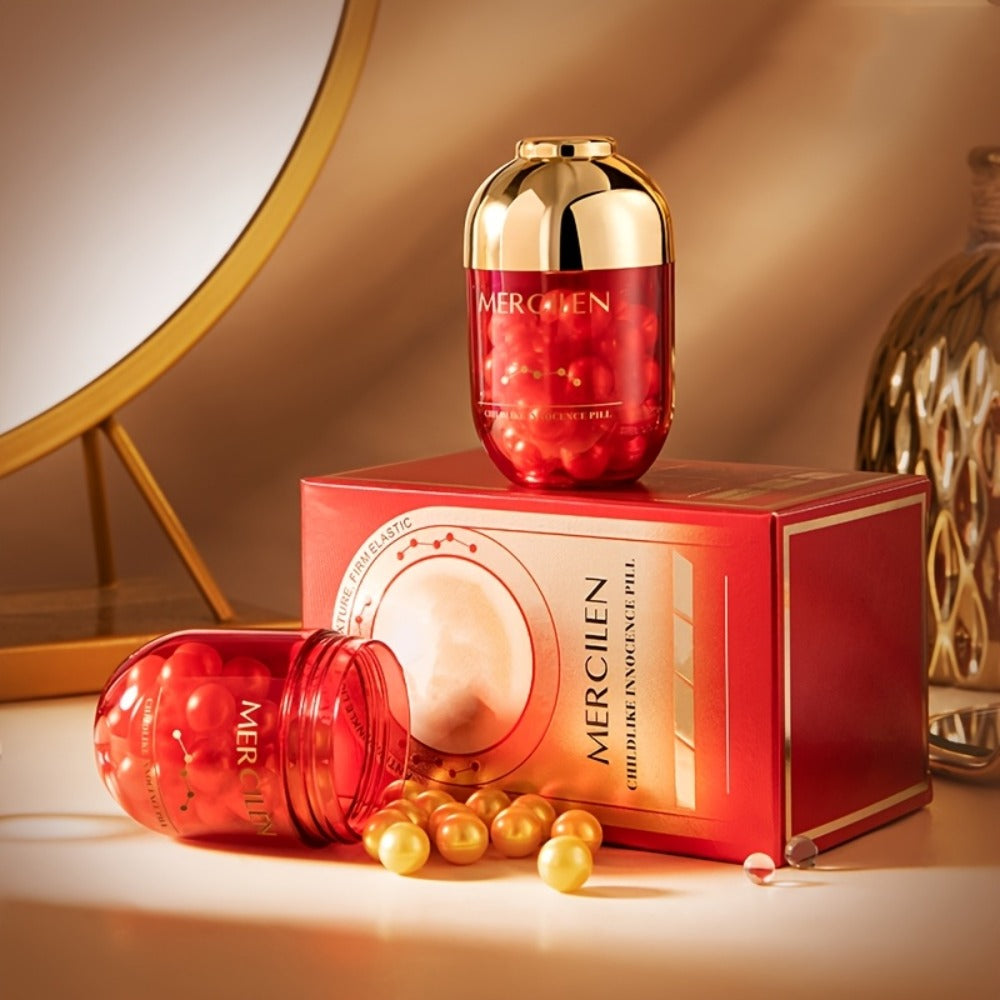 Collagen Serum 0. 5G x30 capsules, contains collagen, Jojoba seed oil and plant squalane to moisturize and moisturize Light Beige, making Light Beige look younger Makeup base