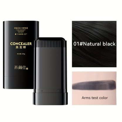 Hair Dye Stick with Built-in Comb - Waterproof Sweatproof Gray Coverage Touch-Up Stick | Easy Twist Applicator | Plant-Based Squalane | 3 Shades | On-the-Go
