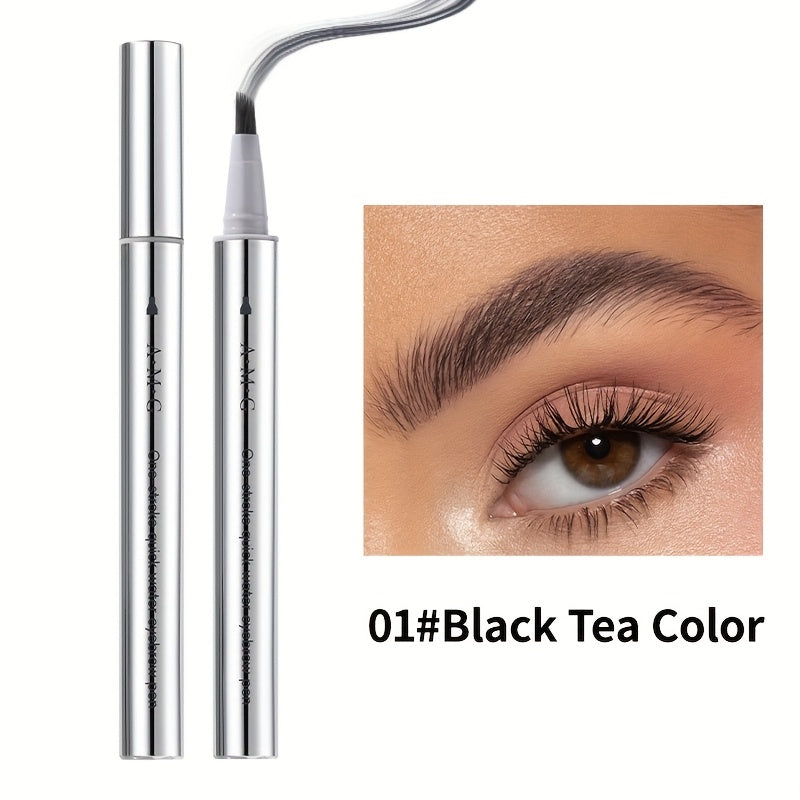 Fluffy Eyebrow Pen Quick-Dry Waterproof Long-Lasting - Natural Wild Brow Look Instant Shape Sweat & Fade Resistant Portable Brow Pen for Travel Festival Party