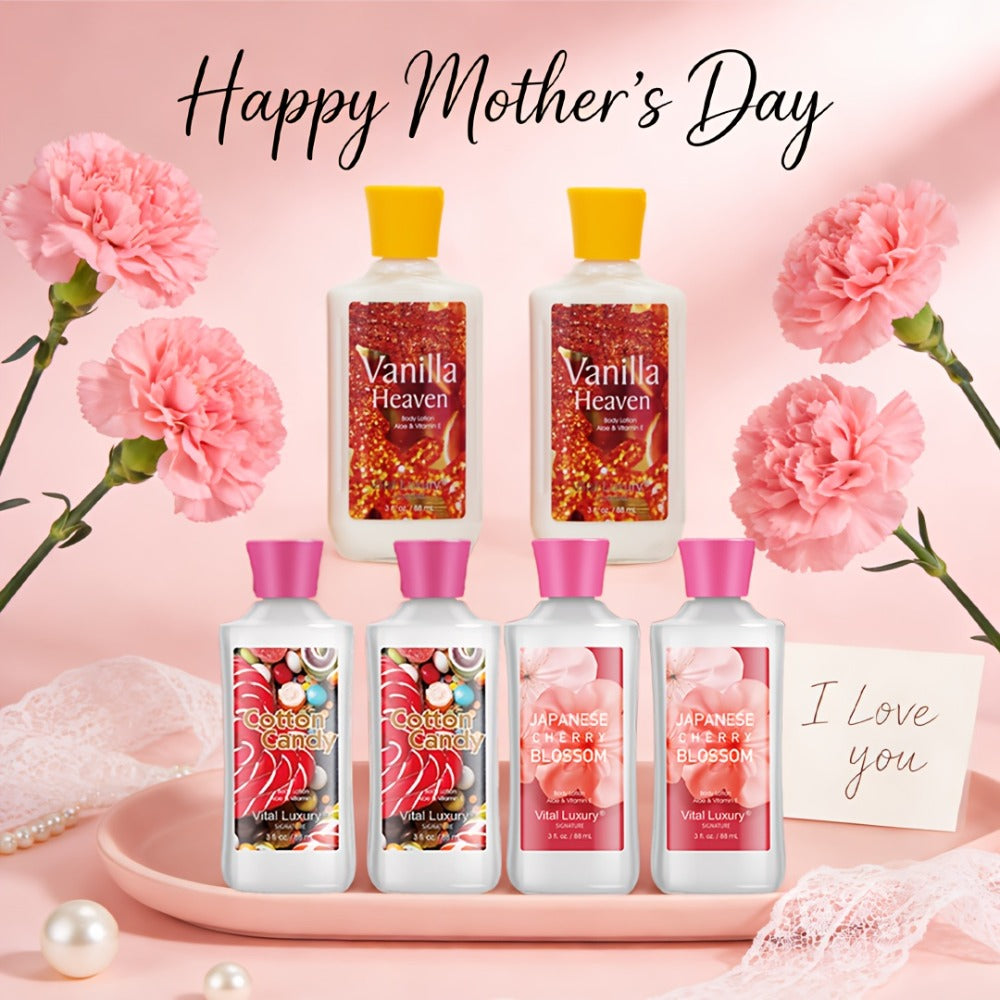 Body Lotion Moisturizing Hand Cream with Vitamin C & Glycerin - Multiple Scents Japanese Cherry Blossom Vanilla Cotton Candy Deep Hydrating Lotion for Dry Skin All Skin Types Women Men