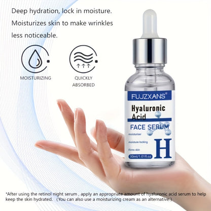 Retinol & Vitamin C Face Serum Set with Hyaluronic Acid - Day & Night Anti-Aging Brightening Deep Hydration Collagen Facial Essence Kit for Women 3pcs x 30ml