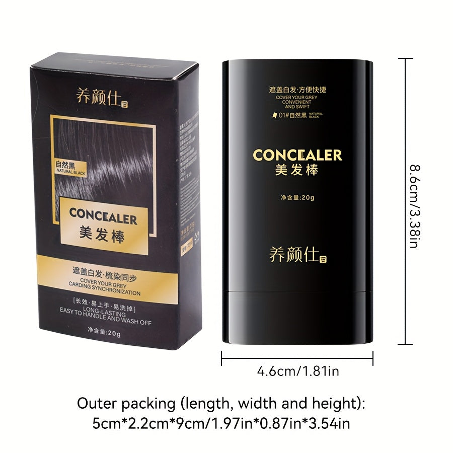 Waterproof & Sweatproof Hair Color Stick - Non-Clumping, Long-Lasting Concealer for Gray Hair Coverage with Natural Band Comb Design, Easy Application for a Even Applicatio