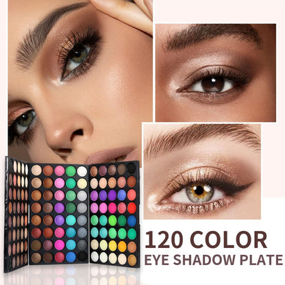 Eyeshadow Palette 120 Colors with 6 Makeup Brushes – Shimmer & Matte Multi-Color Eye Shadow Set for Stage Makeup, Cosplay, Party & Daily Glam Looks