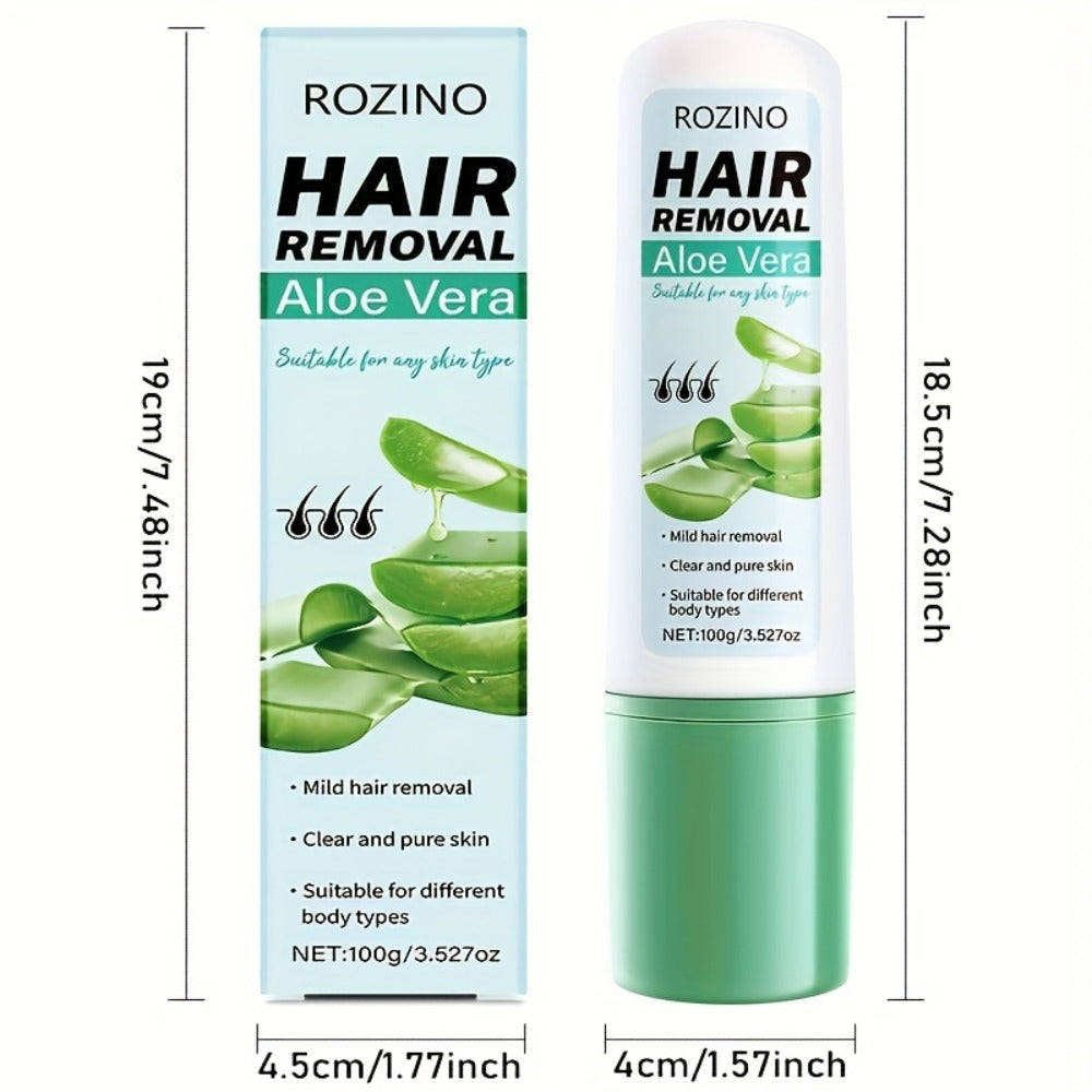 3.53 oz Of Aloe Vera Hair Removal Cream, Gentle And Non-irritating, Removes Hair Thoroughly And Quickly In 5 Minutes. Suitable for Lips, Armpits, Legs, Arms, Private Areas, Chest, And for Both Men And Women All Over The Body