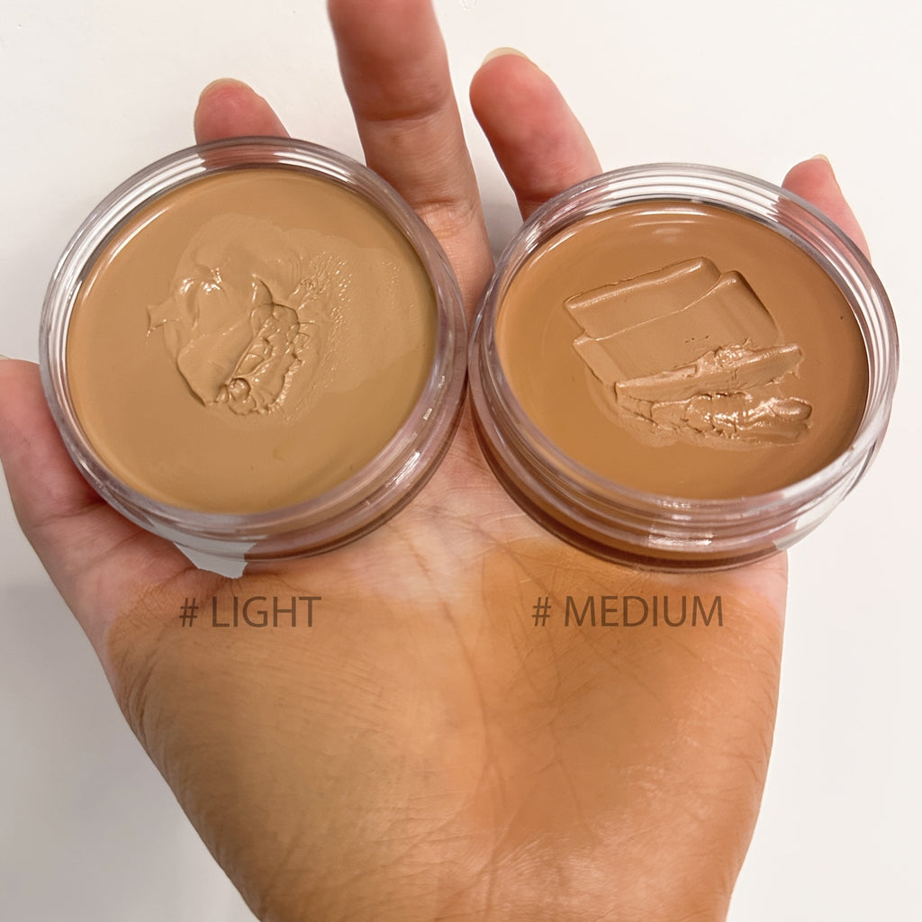 Matte Velvet Foundation Cream (for Medium to Dark), Nourishing Non-Caking Foundation-Full Coverage, Long Lasting Controls Oil & Waterproof, Pore-less, Smudge-proof, Not Easy to Remove, 0.7oz BIG Volume Flawless Cream Bronzer Makeup