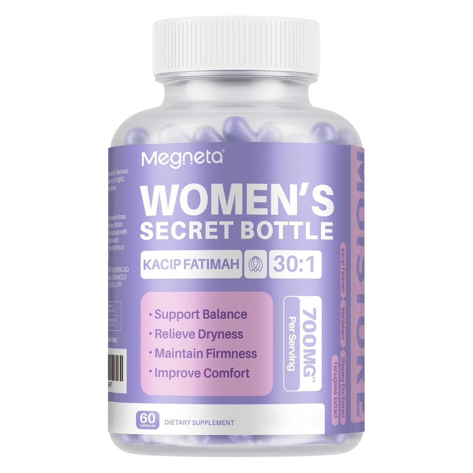 [Surprise! Ships in Valentine'S Day Packaging!!] Natural Hydration, Comfort, Elasticity And Balance with Kacip Fatimah, Fenugreek, Slippery Elm Bark, Manjakani, And Maca Root, 30 Servings
