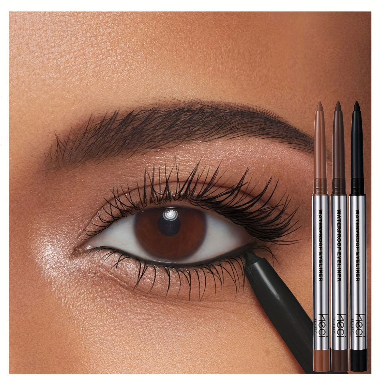 3pcs/set Waterproof Eyeliner Gel Pen for Sensitive Eyes, Suitable for Mature Skin, Long-Lasting, Quick-dry, Smudge-Proof, Matte Gel Cream Formula, Easy Control & Beginner Friendly Eyeliner Pencil, Matte Creamy Texture for Precision Eye Makeup