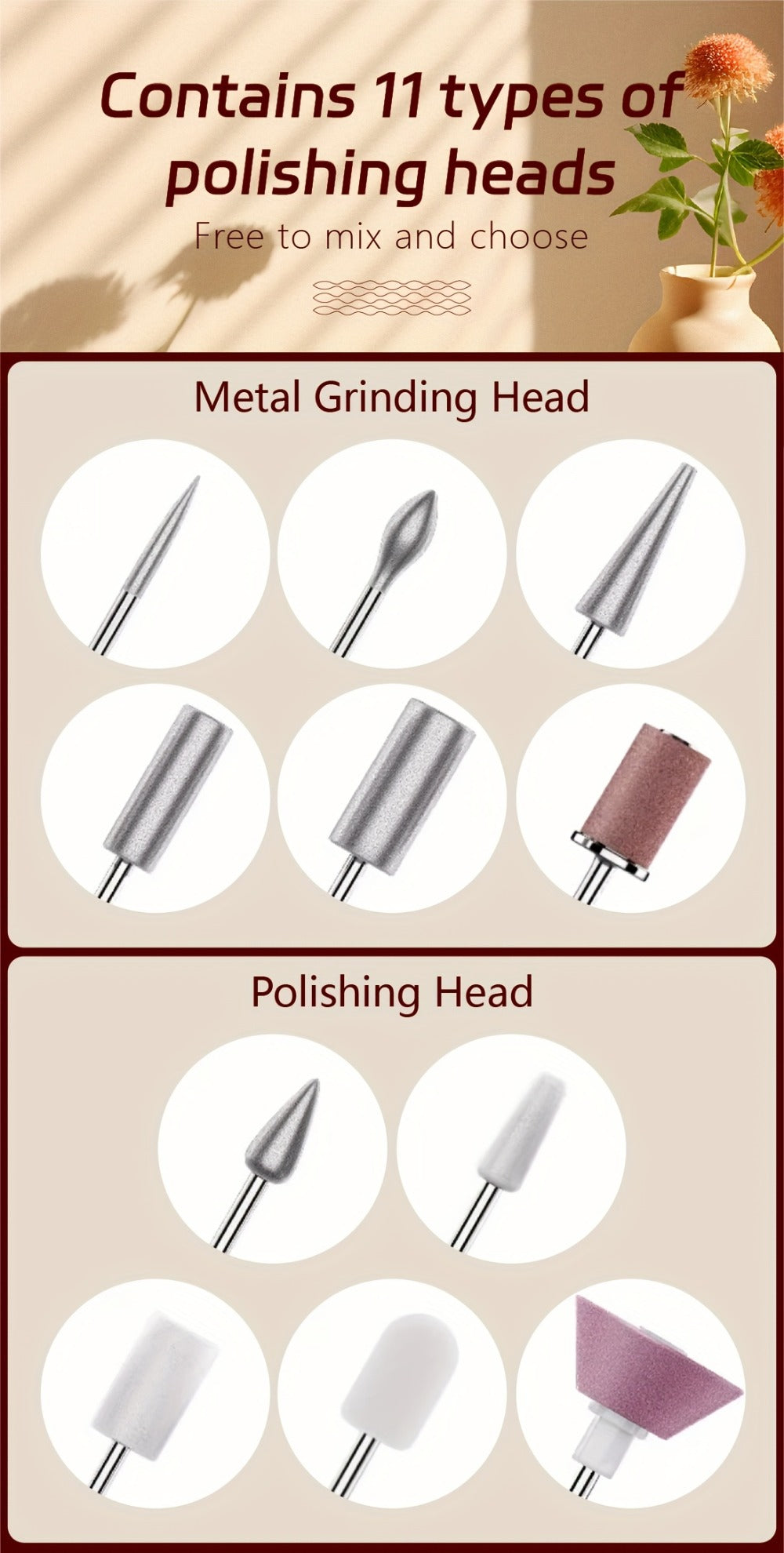 Electric Nail Drill with Portable File And Accessory Bits for Manicure And Nail Care, Featuring Adjustable Speed.