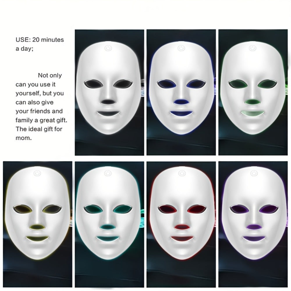 A 7-Color Facial Mask Machine, Portable Facial Care Device, Home Beauty Care Tool, USB Charging, Suitable As a Gift for Girlfriend And Valentine'S Day Gift