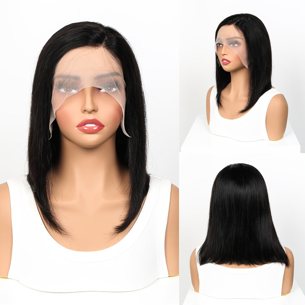 Side Part Bob Wig Human Hair T Part Bob 13*4 Lace Front Wigs Human Hair Pre-Plucked 180% Density Straight Frontal Wigs Human Hair Lace Short Wigs Natural Color, 8-14inch, | Up to 50% Off