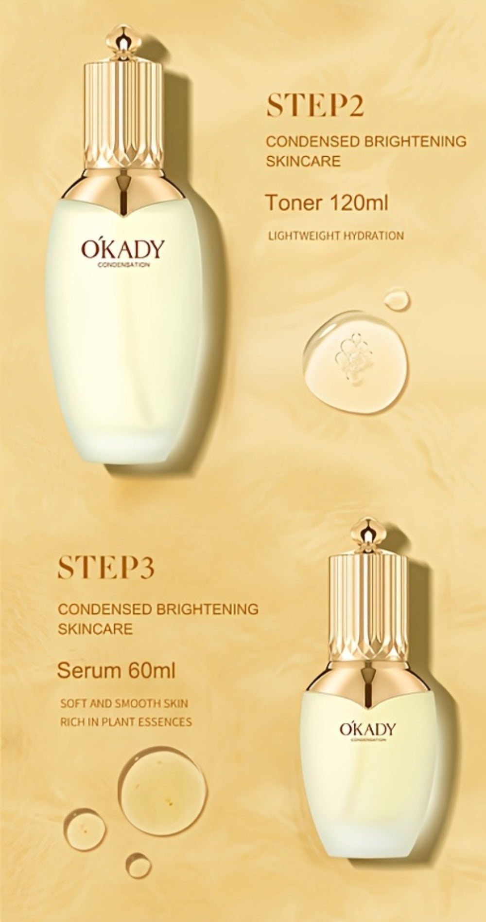 Ginseng Skincare Set 9-Piece OKADY Anti-Aging Alcohol-Free Hypoallergenic Cleansing Purifying Quick Absorbing Facial Skincare Kit Gift for Women Mom Girlfriend