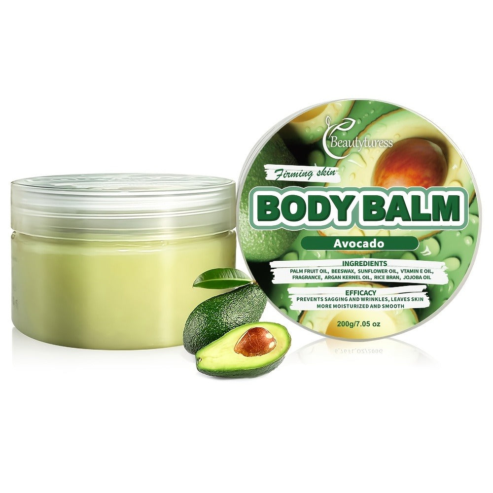Body Butter Moisturizing Cream 200g with Shea Butter Glycerin Vitamin C Long Lasting Hydration Body Glaze for Dry Skin All Skin Types Hypoallergenic Fruity Scents Strawberry Peach Avocado Watermelon