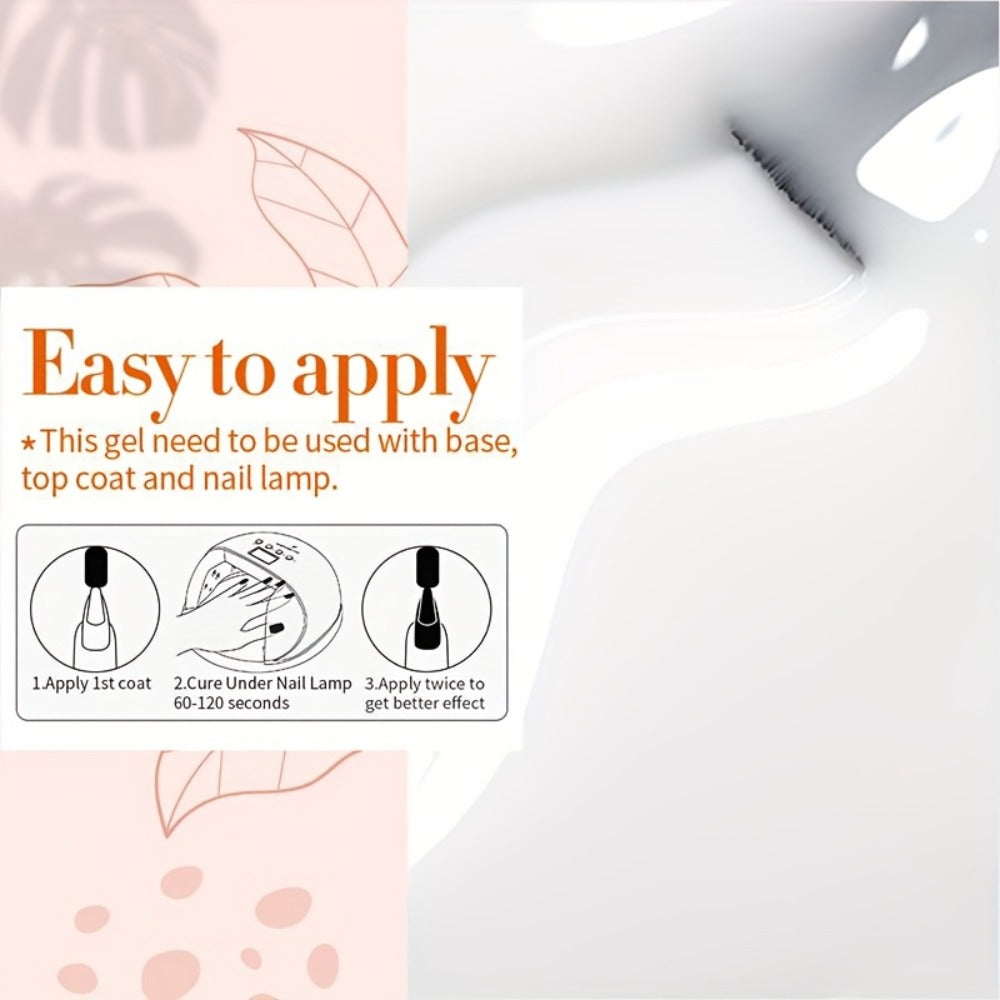 BORN PRETTY Milky White Jelly Nude Gel Nail Polish 0.34oz White Translucent Soak Off Gel Vernis Semi Permanent Need Light