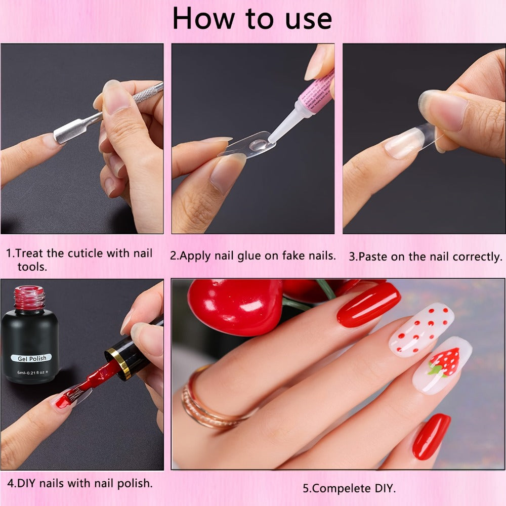 Nail Glue, 60pcs Acrylic Nail Glue, Nail Tip Glue Professional Nail Glue False Nail Tip Glue for Broken Nails Adhesive Super Adhesive for Press On Nails Glue for False Nail Tip Glue