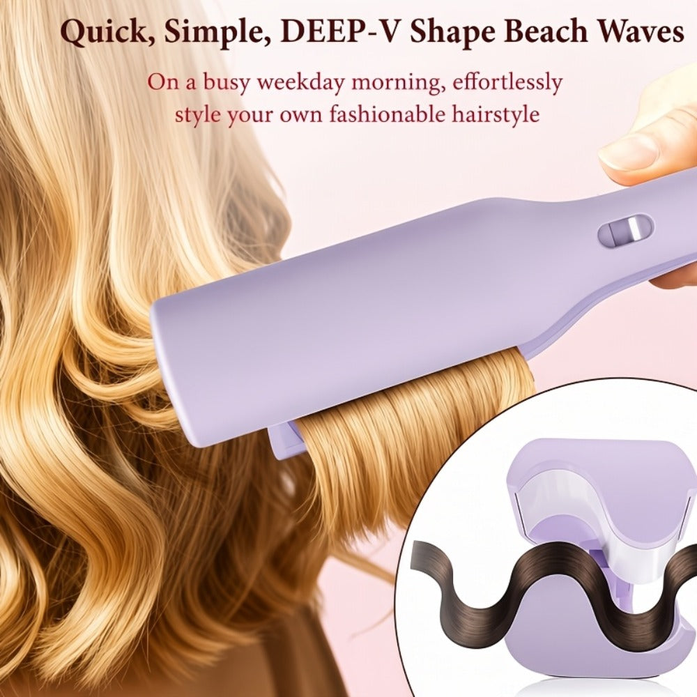 Curling Iron 32mm Professional — Wave & Deep Curl Barrel, Anti-Scald Safe Temp Control, Long-Lasting Salon Curls for Hair Enthusiasts & Stylists, Gift for Her — Purple