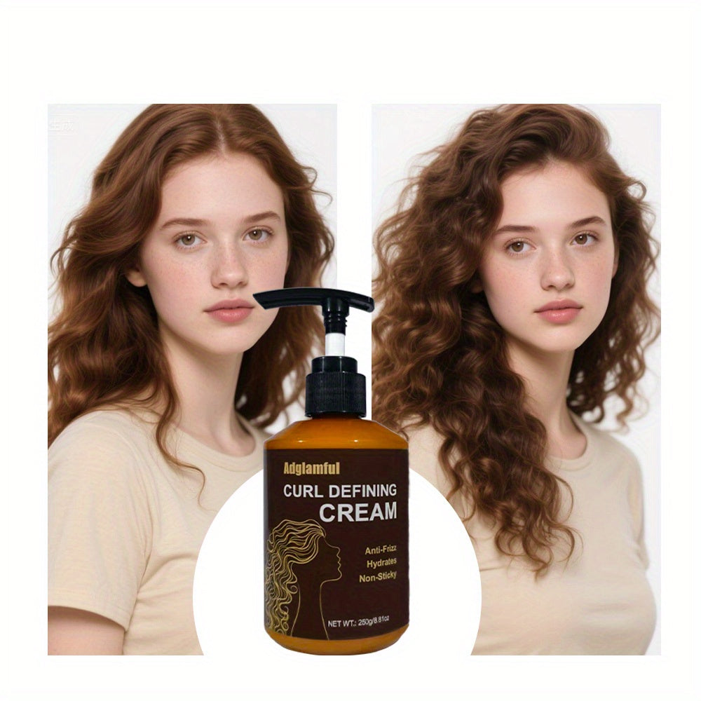 24-Hour Hold Curl Defining Cream - No-Rinse, 3-Minute Styling for Dry Hair, Lightweight & Non-Greasy, Frizz Control, Easy Comb-Through, Unisex Adult Use, Curly Hair Care, Sleek Bottle Design, Nourishing Ingredients, Quick Curls, No Rinse Styling