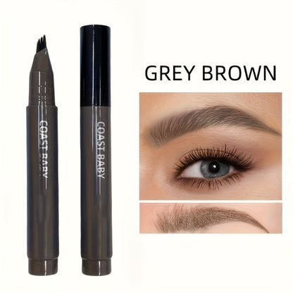 Eyebrow Pencil 2-Pack Multi-Fork Tip – Waterproof 4 Color Brow Pen for Natural Hair Stroke Effect, Hairline Filler & Long-Lasting Wear
