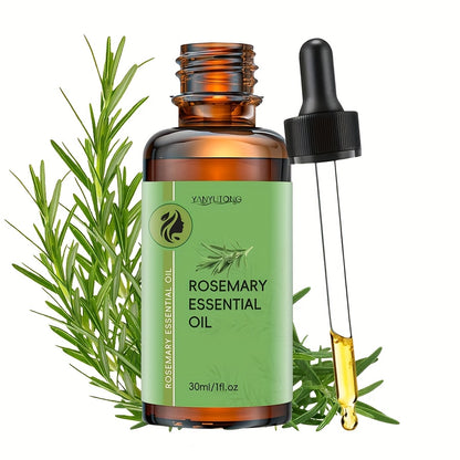 Rosemary Essential Oil for Hair Growth & Skin Care — Treats Split Ends, Enhances Eyebrows & Eyelashes, All Hair Types, Face & Body Bath Oil 3.38oz