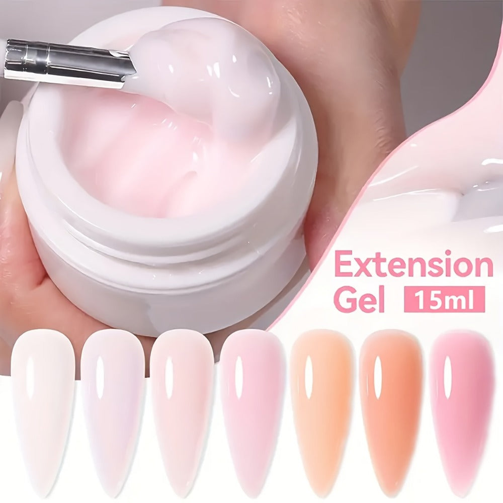 6 Colors/Set Cured Nail Extension Adhesive - Crystal Clear, White, Milky Jelly, Light Pink, Pink, Nude - Smooth, Alcohol-Free, Quick-Drying, Perfect for Nail Art And Salon Use