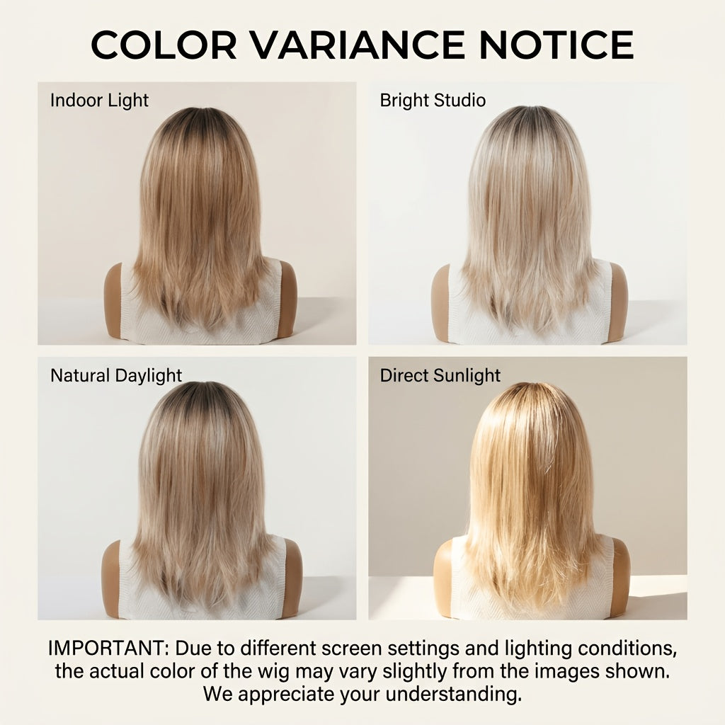 Ombre Platinum Blonde Bob Cut Wig with Middle Part, 4X1U Lace Front, Density, Rose Net Cap Comfortable And Looking Wig Perfect for Parties, Cosplay, And Everyday Wear