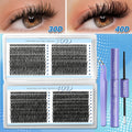 Glue/800pcs Wispy Lash Clusters Set 30D 40D Mixed Length 8-16Mm, Eyelash Extension Kit with 2-In-1 Bond & Seal Glue And Lash Tweezers, Long-Lasting Natural Fluffy Packaging Random Lashes for Everyday Wear, Travel & Events