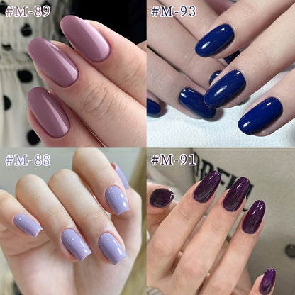 Gel Nail Polish Set 6pcs Solid Color Self-Leveling Soak-Off LED UV Nail Art Polish Popular Colors Daily Salon Manicure Kit Women