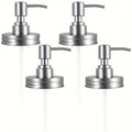 Mason Jar Soap Dispenser Lid with Pump Stainless Steel Mason Jar Pump Lid Lotion Soap Dispenser Lids with 3.9 Inch Tube And Gasket Leakproof Soap Dispenser Pump Replacement for Home Kitchen Bathroom Soap Dispenser Pump Head Liquid Soap Dispenser Pum