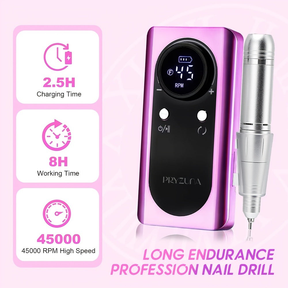 Rechargeable Nail Grinder 45000RPM Portable Electric Manicure Tool Professional Nail Remover