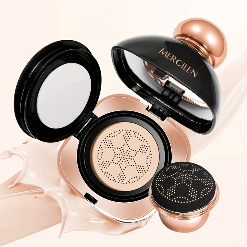 CC Cream Concealer Air Cushion Moisturizing - MERCILEN Medium Coverage Natural Finish Hydrating Long-Lasting Buildable Foundation for Sensitive Skin Daily Wear