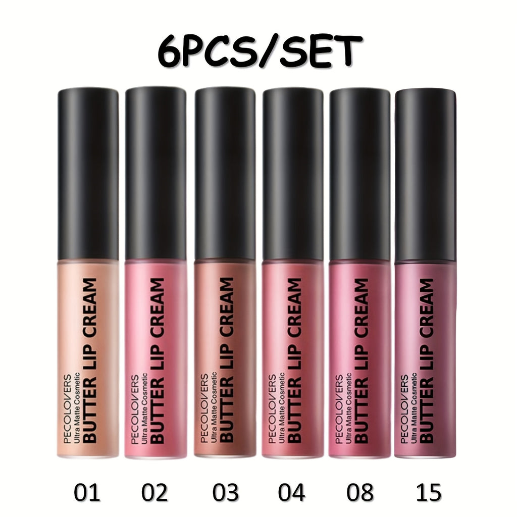 Set of 6 Lip Glosses, Moisturizing, Non-Tacky, Long-Lasting, Nude Shades, High Shine Liquid Lipstick for Makeup