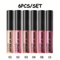 Set of 6 Lip Glosses, Moisturizing, Non-Tacky, Long-Lasting, Nude Shades, High Shine Liquid Lipstick for Makeup