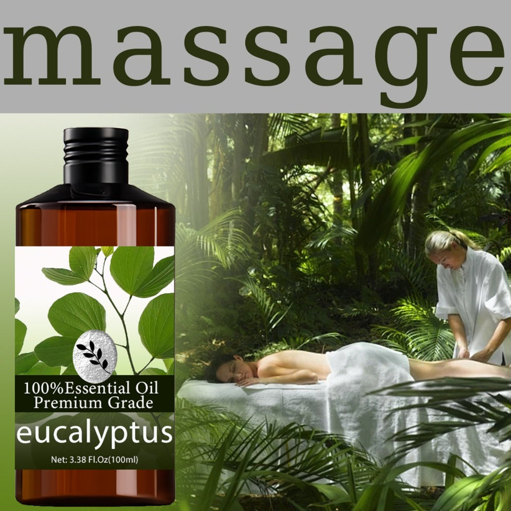 Eucalyptus Essential Oil - 100ml/ 3.38fl.oz - Perfume Oil - 100% Pure Care Grade for Nail, Hair & Skin Care, Massage, Moisturizing Massage Essential Oil for Men & Women, Meditation, Fragrance Oil