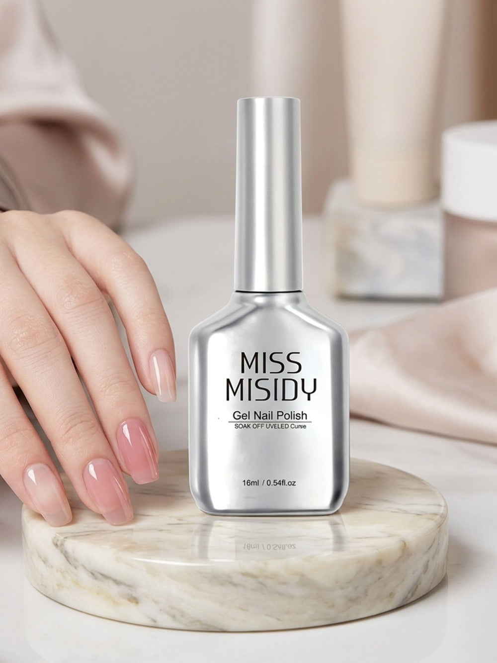 0.54oz Nude Pink Gel Nail Polish - Ice Transparent Color Series, JY05, Alcohol-Free, Unscented, Long-Lasting Nail Care | Smooth Finish | Durable Nail