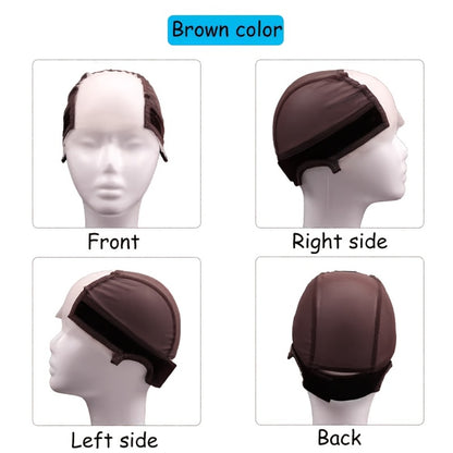 Wig Caps Glueless Lace Front Non-Slip with Grip Band - Transparent Wide Lace Full Coverage Wig Cap Holder for Women Brown Black Beige 2pcs