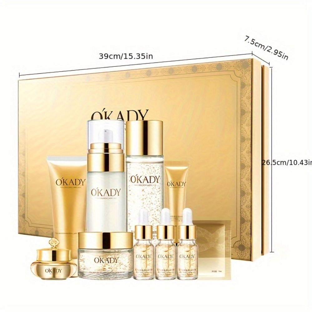 24K Gold Polypeptide Skin Care Set for Women - Complete Day & Night Skincare Routine with Peptides - Anti-Aging Face Care Kit for All Skin Types - Luxury Gift Set