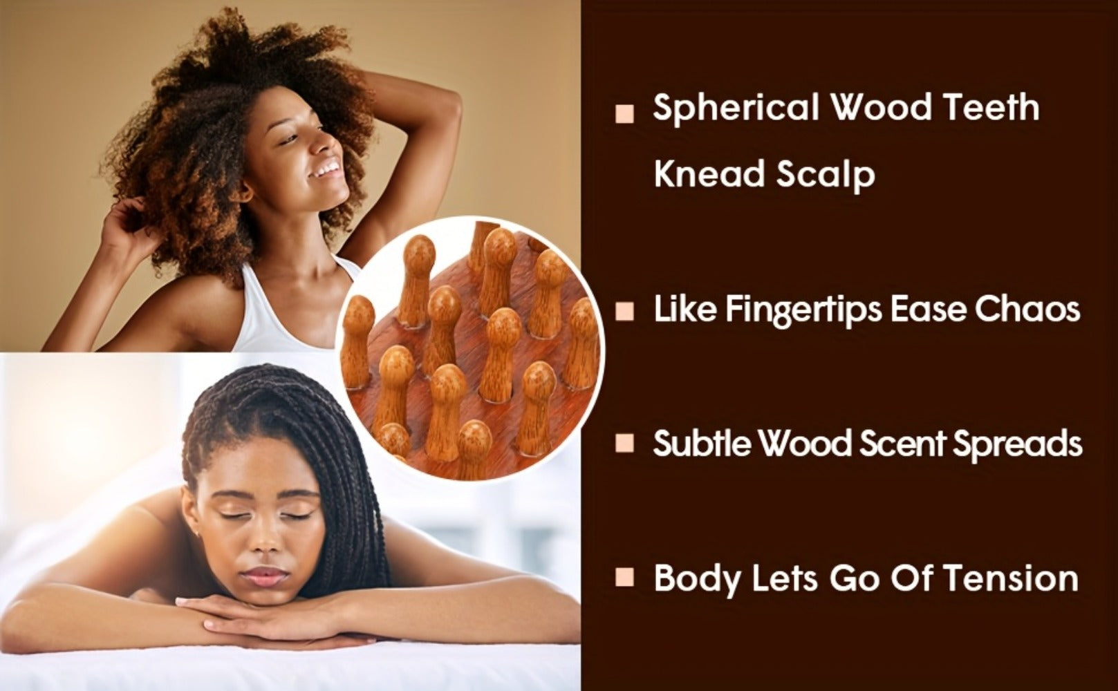 Goiple Wooden Loc Comb&Comfortable Scraping Massage Tools Ergonomic Wide Tooth Comb for Dreads, Detangling & Massage Hair Styling Tool for Curly Hair, Locs, Twists And Braids, Styling Tool for Men, Women, Suitable for All Hairstyles, Braid Hair Brush