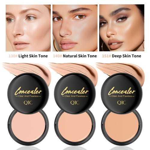 Full Coverage Concealer Cream 2pcs — Waterproof Matte Finish, Plant-Based Squalane Formula, Buildable Coverage for Dark Spots & Blemishes, All Skin Tones Light to Dark