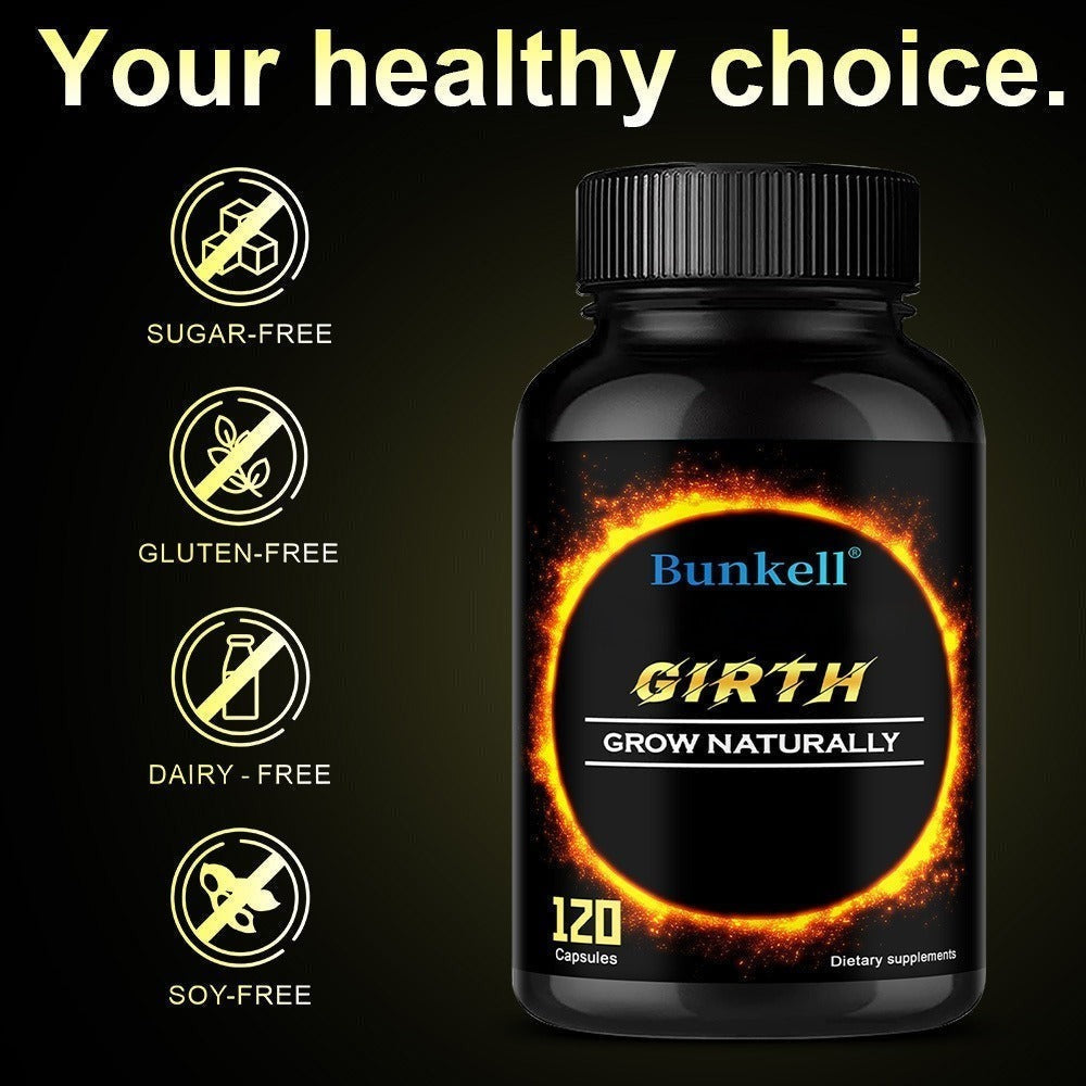 Girth Supplement - Contains Zinc, Sodium, Ashwagandha Root Extract - Supports Daily Use 120 Capsules
