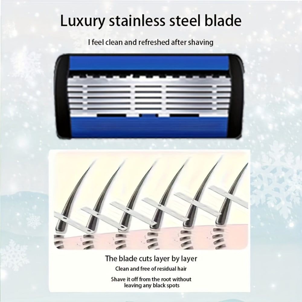 This Luxurious Men's Safety Razor Features 36 Blades Made Of High-quality Stainless Steel. It Has 2 Anti-slip And Comfortable Handles That Are Ultra-smooth And Painless for Shaving. It Is A Must-have Manual Razor for Men