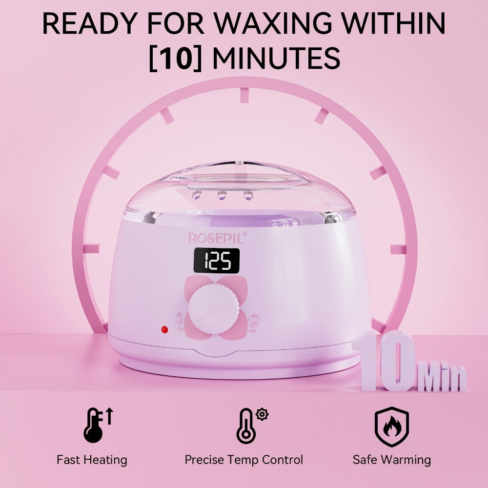 Digital Wax Heater Hair Removal Kit with Intelligent Temperature Control, Includes 6 Packets (3 Colors) Of Wax Beads for Precise Hair Removal - Suitable for Body, Bikini Line, And Face, Salon-grade for Home Use.