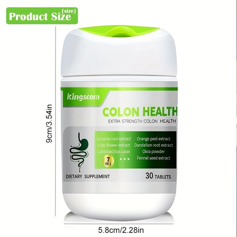 1/2/3 Bottles, [High Fiber Program] KINGSCOM Gut Supplement Advanced Herbal Formula with Licorice Root & Dandelion Root 60 Tablets | 30-Day Supply