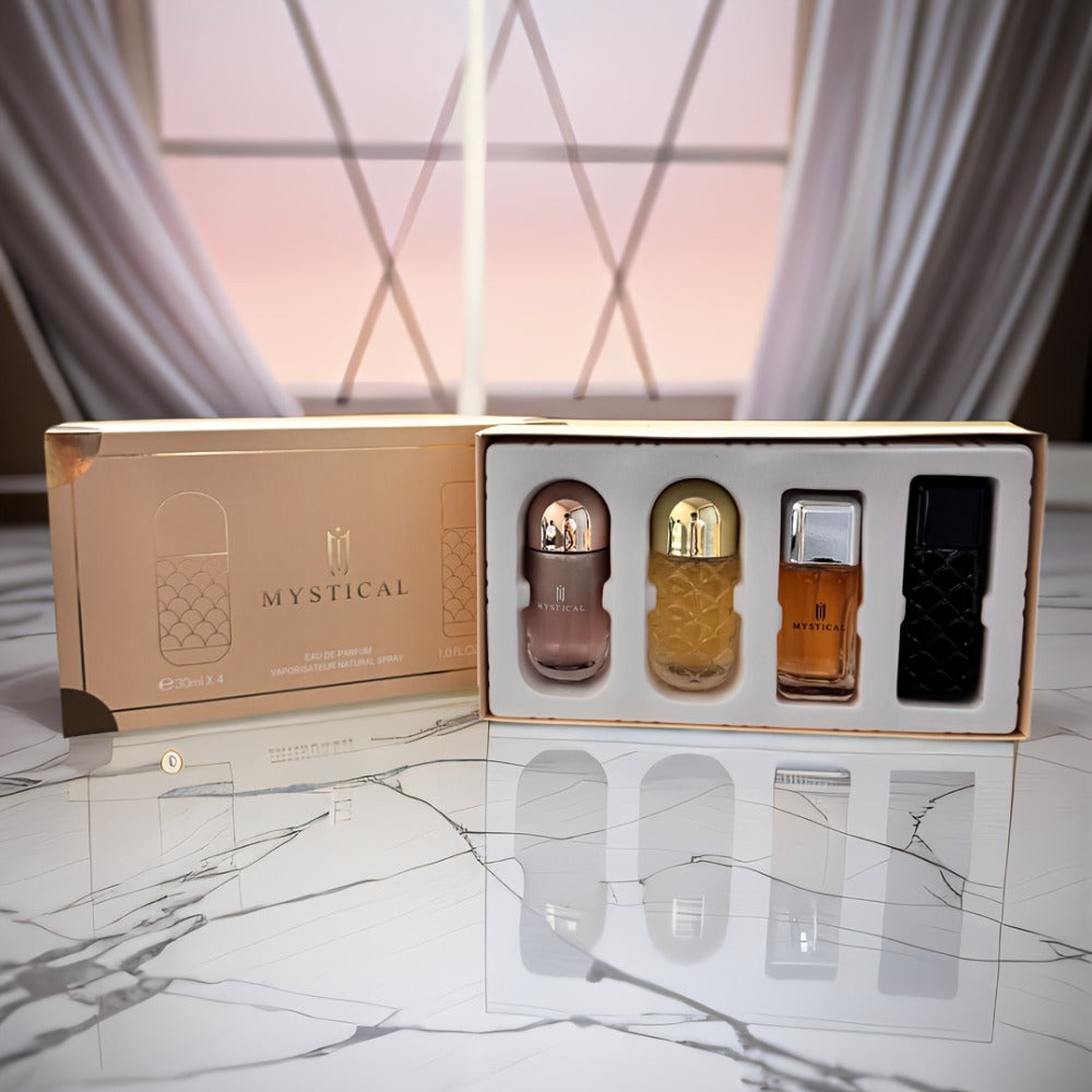 Perfume Gift Set for Women 4 Pieces - Mini Travel Fragrance Set Long Lasting, Unisex Cologne Spray Portable Gift Box for Mother's Day Valentine's Day Birthday 20ml 30ml