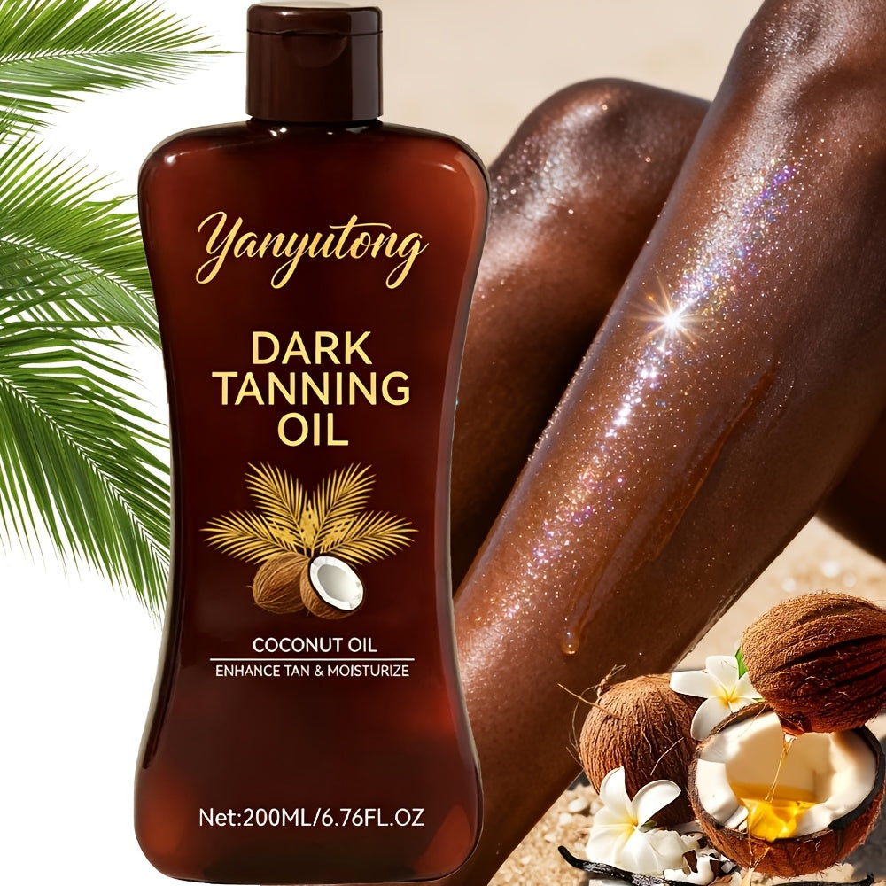 Tanning Oil 200ml - Moisturizing Sun Tan Body Oil for Deep Golden Tan, Nourishing Summer Skin Care for All Skin Types, Men & Women Beach Tanning Essentials