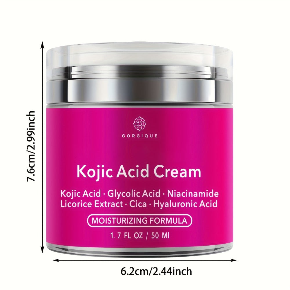 50ml/1.7oz Kojic Acid Cream, Deeply Hydrating And Moisturizing, Smoothing Skin, Contains Kojic Acid And Hyaluronic Acid, Dark Spots Look Reduced, Brightens Skin, Making Your Skin Look Younger