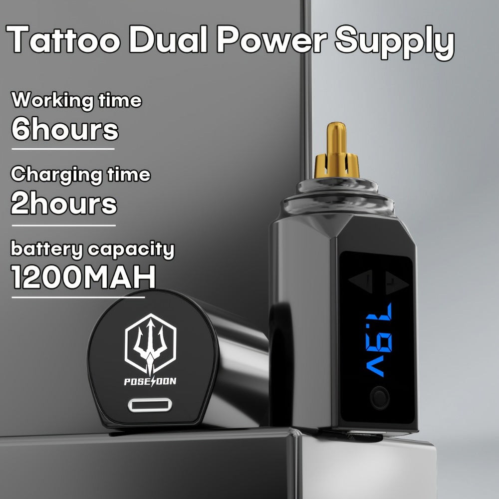 Wireless Tattoo Battery Pack RCA - USB Rechargeable Cordless Power Supply, 6H Runtime, Lightweight Portable for Tattoo Guns & Machines, Professional & Beginner Artists