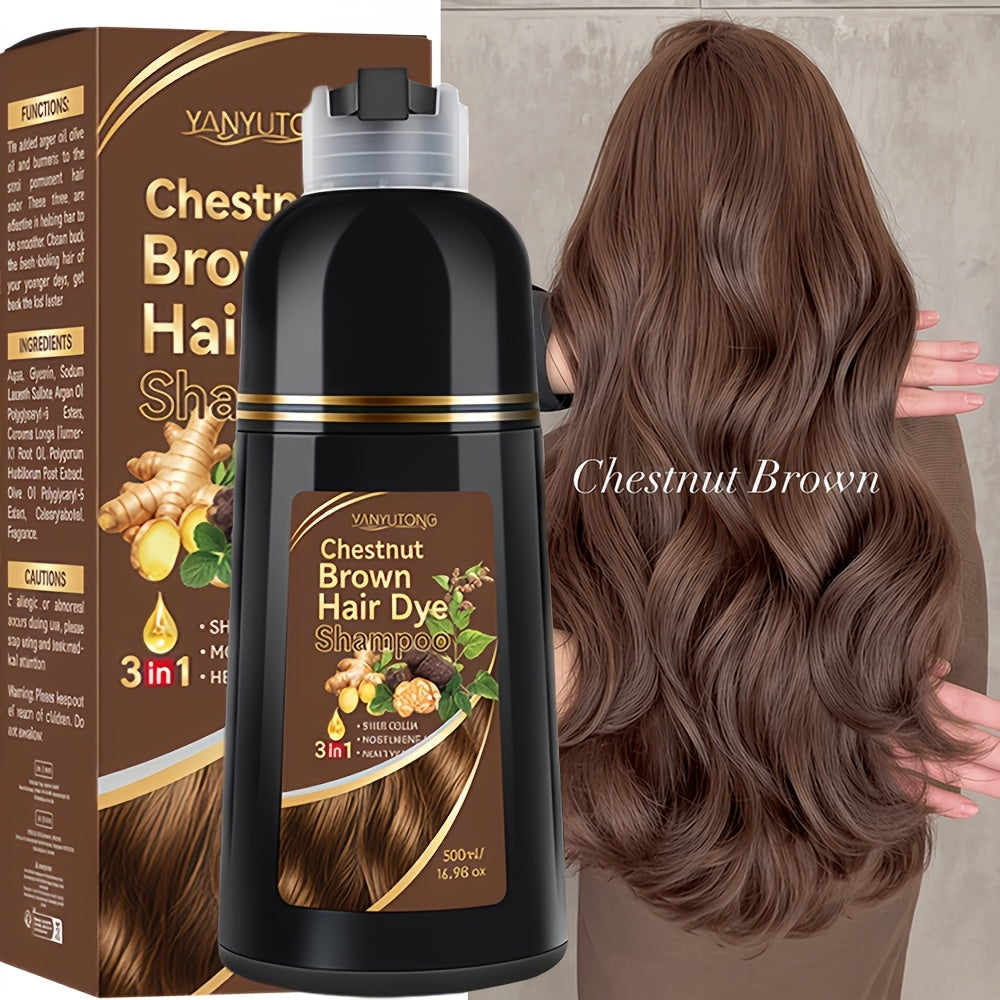 3-In-1 Hair Dye Shampoo for Quick Hair Dyeing with Various Trendy Colors Available in 15 Minutes. The 3-In-1 Herbal Formula Is Ammonia-Free And Has a Long-Lasting Effect for 30 Days