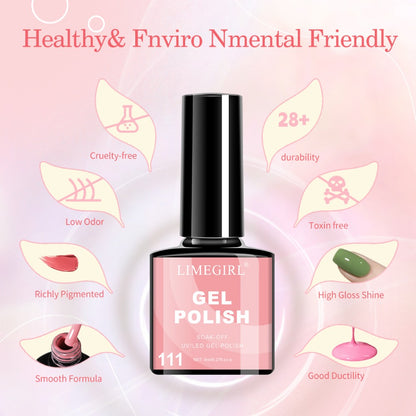 Gel Nail Polish Kit with UV LED Lamp 20 Colors All-in-One Starter Set Base Coat Top Coat Nail Art Tools Professional Home Manicure Gift Set for Women