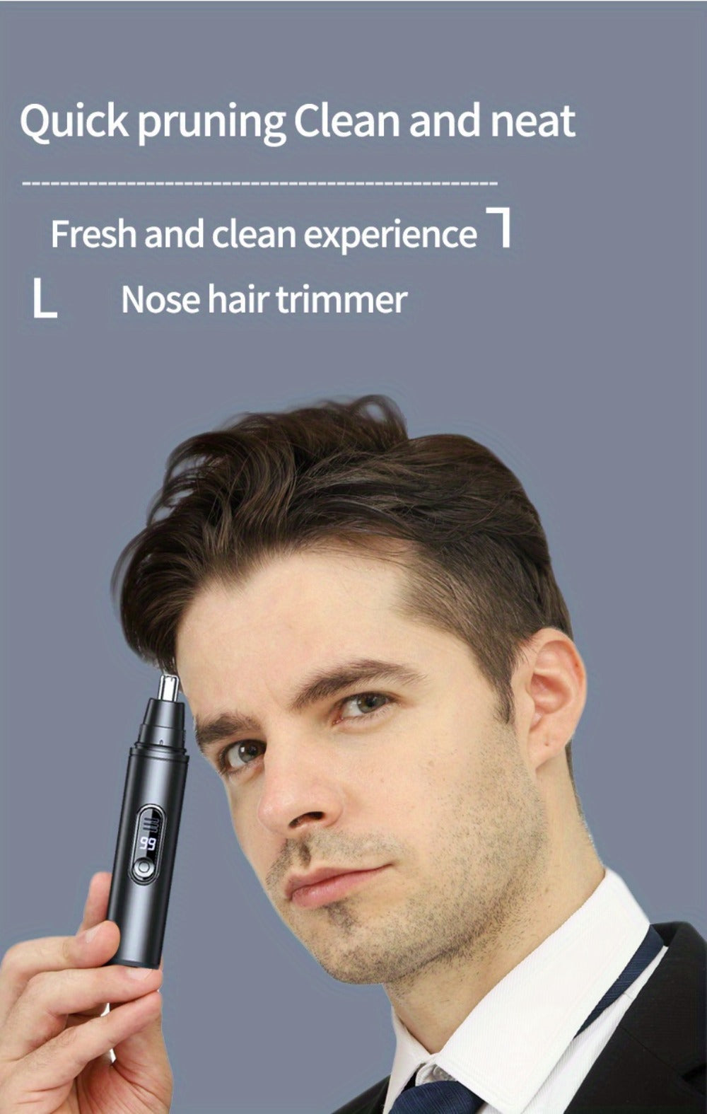Electric Nose Hair Trimmer, Painless Facial Hair Removal Device for Men And Women - with LED Display Screen, USB Charging, Suitable for Trimming Nose Hair, Ear Hair, Eyebrows, Etc